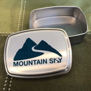 Mountain Sky bar tin container