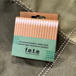 a box of cotton swabs, no plastic