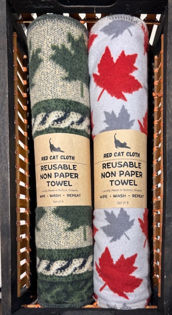 Nonpaper Towels two rolls of non-paper towels made by Red Cat Cloth
